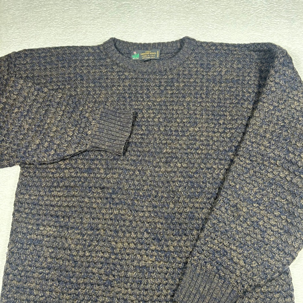 Vintage Thick Knit Italian Fisherman Sweater Made in Italy Men Large Merino Wool
